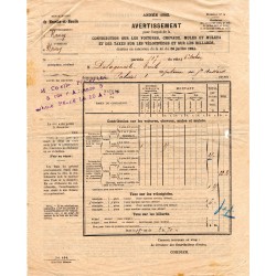 1905 - Avertissement pour l'acquit ... des taxes sur les vélocipèdes