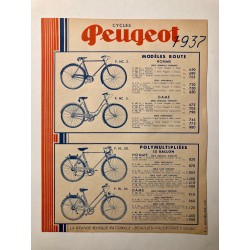 1937 - Feuillet Cycles Peugeot