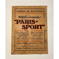 1931 - catalogue Cycles Paris-Sport