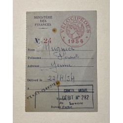 1954 - carte fiscale 1954